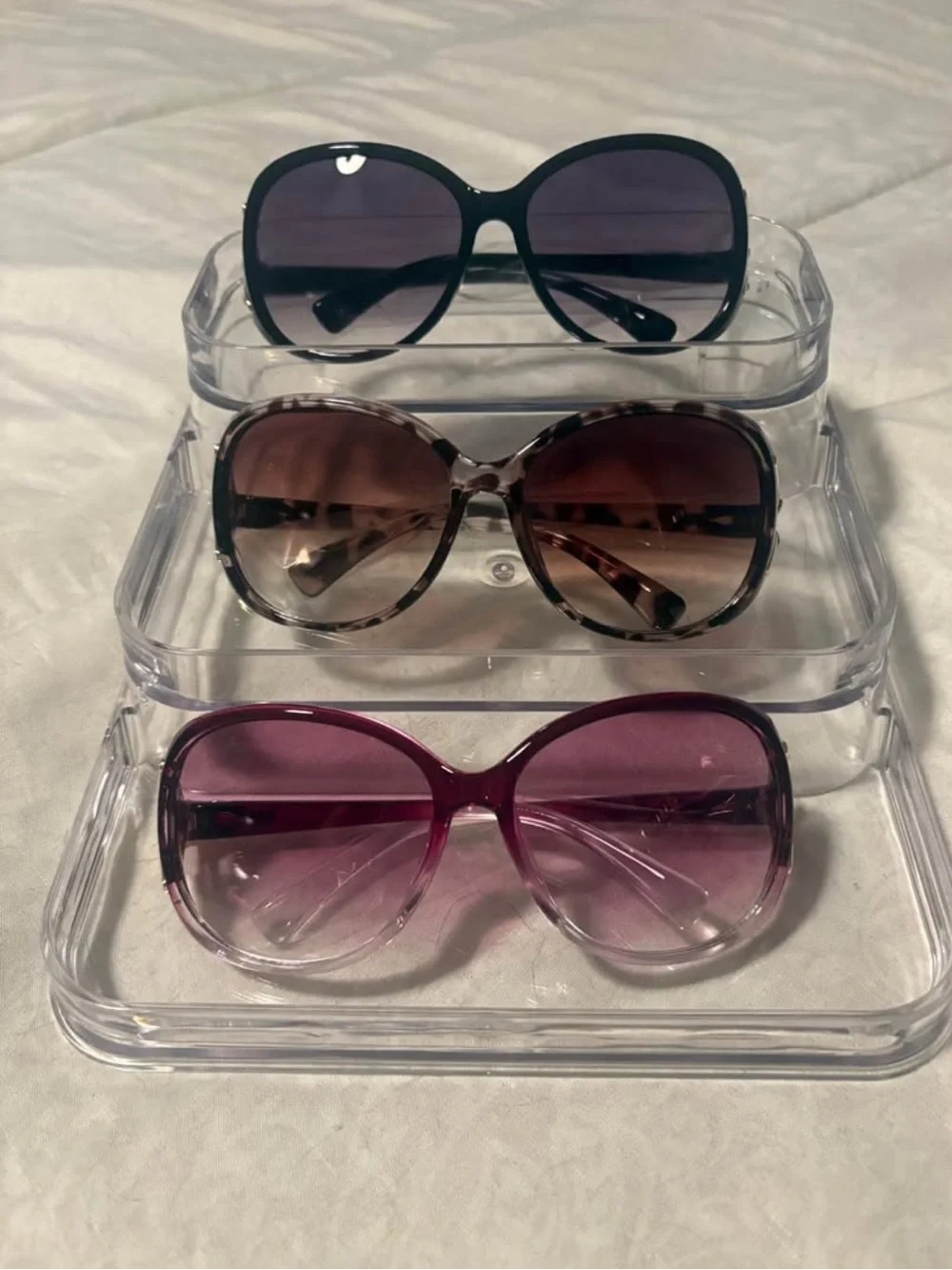 Women’s Oversized Gradient Lens Sunglasses - Purple, Brown, Black